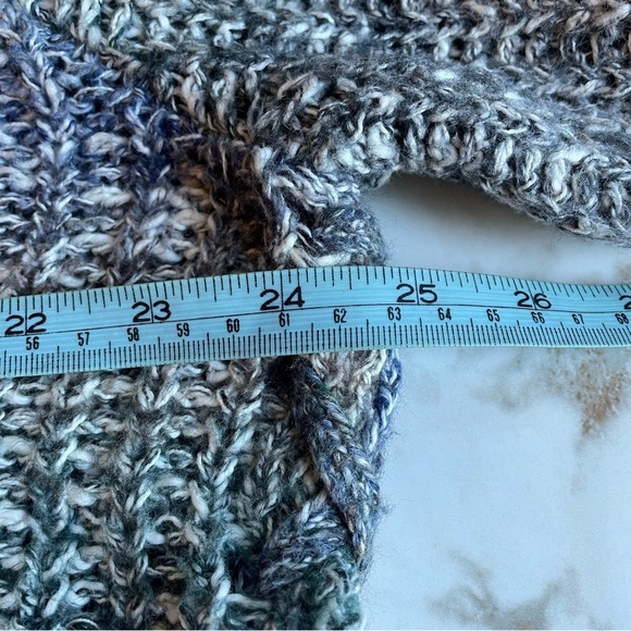 LUCKY BRAND | Blue Ombre Side Lace Up Sweater Women Large | Soft Pastel Coastal - Picture 7 of 8